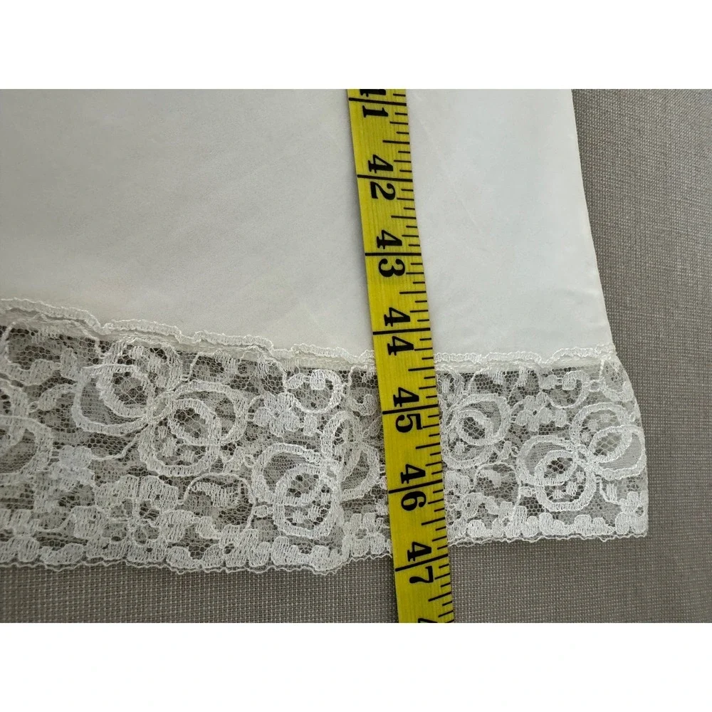 Vintage Lace Top Slip Dress Blue Bow Medium - See Measurements - Picture 7 of 7
